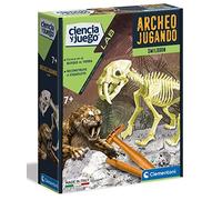 Clementoni - Arcoojugando Smilodon Fosforescente - Gioco scientifico per Scavare e Montare Dinosauri dai 7 Anni, Giocattolo in Spagnolo (55034)