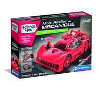Clementoni | Automobile da Circuito Endurance da Costruzione per Bambini 7 Anni + | My Workshop di Meccanica | Giocattolo STEM | Oltre 120 Pezzi | Sterzo a cremagliera, Pistoni mobili | Kit Meccanico