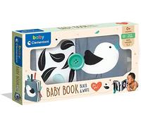 Clementoni Baby for You - Baby Book Black & White, Libro in Stoffa per Bambini 0+ Mesi, Gioco Prima Infanzia con Diverse Superfici e attività, Stimola Sensi e Manualità, Lavabile in Lavatrice, 17322