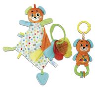 Clementoni- Baby Gift Set: Puppy Doudou, Chewy Keys & Rattle, Sensory Play for N