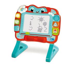 Clementoni Baby Lavagna Canta e Impara Magnetica Bambini 18-36 Mesi, Centro attività Prima Infanzia, per Disegnare, Insegna Numeri, Parole e Forme, con 3 Timbri, Lingua Italiana, 17955