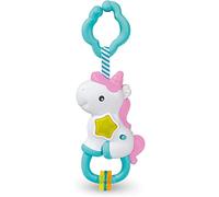 Clementoni Baby Magico Unicorno, Sonaglio Neonato 3+ Mesi, Gioco Prima Infanzia Interattivo con Anelli Mobili e Un Pulsante con Melodie ed Effetti Sonori, Stimola Lo Sviluppo Multisensoriale, 17333