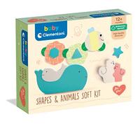 Clementoni Baby - Shapes & Animals Soft Kit, Forme e Puzzle Morbidi per Bambini 12+ Mesi, Texture Diverse per Sviluppo Sensoriale e Manualità, Made in Italy, Esclusiva Amazon, 97855