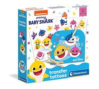 Clementoni- Baby Shark-Transfer Tattoos-Set, Laboratorio, Kit Tatuaggi temporanei per Bambini 5 Anni+, Multicolore, 18627