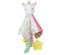 Clementoni Baby - Soft Cuddles Unicorn Comforter, Dou Dou Morbido per Neonati 0+ Mesi, Personalizzabile con Nome, Stimolazione Sensoriale e Rassicurazione, 100% Lavabile, 17611