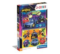 Clementoni- Batwheels Supercolor Puzzle-Batwheels-2x20 (Include 2 20 Pezzi) Bambini 3 Anni, Puzzle Cartoni Animati, Made in Italy, Multicolore, 24806