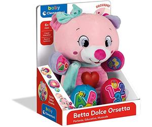 Clementoni Betta Dolce Orsetto Peluche Parlante Interattivo-Gioco Educativo Prima Infanzia, da 6 Mesi, 17399, Multicolore