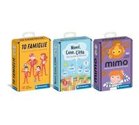 Clementoni Carte Mimo, 10 Famiglie e Nomi Cose e Città, 3 Mazzi Bambini 4+