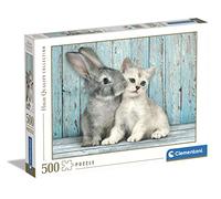 Clementoni puzzle high quality collection - cat & bunny - 500 pezzi, puzzle adulti