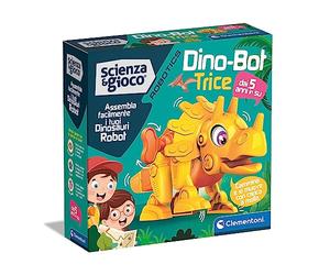 Clementoni Clementoni-19332 Scienza Robotics-Dino Bot Costruire, Laboratorio Robotica, Modello Dinosauro Triceratopo, STEM, Gioco Scientifico 5 Anni, Made in Italy, Colore Italiano, 19332