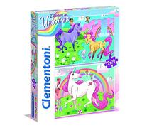 Clementoni-Clementoni-24754-Supercolor-Unicorno Brilliant-2 x 20 pièces Superco