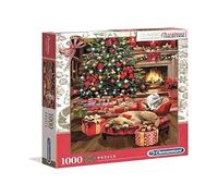 Clementoni Collection-Christmas by The Fire 1000 Pezzi, Natale Made in Italy Puzzle Adulto, 39580, Multicolore