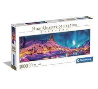 Clementoni Collection Panorama Puzzle 1000 Pezzi per Adulti e Ragazzi, Illustrazione Colorful Night Over Lofoten Islands, Idea Regalo, Made in Italy, 98x33 cm, 39747