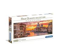 Clementoni Collection Panorama Puzzle 1000 Pezzi per Adulti e Ragazzi, Illustrazione con Paesaggio Urbano Il Canal Grande a Venezia al Tramonto, Idea Regalo, Made in Italy, 98x33 cm, 39426