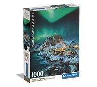 Clementoni Collection - Puzzle 1000 Pezzi per Adulti e Ragazzi, Lofoten Islands Aurora Boreale, Idea Regalo, Compact Box, Made in Italy, 50x70 cm, Poster Incluso, 39775