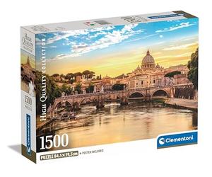 Clementoni Collection Puzzle 1500 Pezzi, Illustrazione Paesaggio Roma San Pietro al Tramonto, Idea Regalo, Made in Italy, Poster Incluso, 84,5 x 59,5 cm, 31717