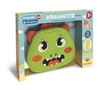 Clementoni - Computer Kid Draghetto Laptop Educativo Bambini 2+ Anni, 10 attività, Gioco Elettronico per Imparare Lettere, Numeri, Forme, Colori e Melodie, Batterie Incluse, Lingua Italiana, 16488