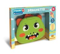 Clementoni - Computer Kid Draghetto Laptop Educativo Bambini 2+ Anni, 10 attività, Gioco Elettronico per Imparare Lettere, Numeri, Forme, Colori e Melodie, Batterie Incluse, Lingua Italiana, 16488