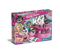 Clementoni Crazy Chic - Crazy Tattoo, Gioco Creativo per Bambini 6+ Anni, Kit Completo per Creare Tatuaggi Temporanei dall'Effetto Glow in The Dark, Set Regalo Divertente e Colorato, 18733