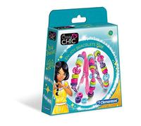 Clementoni Crazy Chic - Glee Bracelets, Kit Creativo Bambini 7+ Anni, Set Fai da Te per Creare Braccialetti con Perline Colorate e Nastri Glitterati, Idea Regalo, 18534