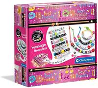 Clementoni Crazy Chic - Message Bracelets, Kit Gioielli Creativi per Bambini 7+ Anni, Braccialetti e Collane Personalizzabili con Lettere e Perline Colorate, Idea Regalo per Bambine, 18634