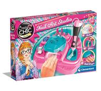 Clementoni Crazy Chic - Nail Art Studio, Set Completo per Manicure e Nail Art per Bambine di 6+ Anni, Kit Decorazione Unghie con Macchina Spara Glitter e Asciuga Smalto, Gioco Creativo, 18730