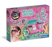 Clementoni Crazy Chic - TS Message Creations Kit, Crea i Tuoi Braccialetti e Collane con Lettere, Perline e Strass, età 6+, 18414