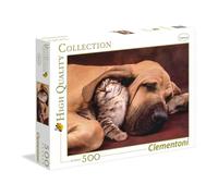 Clementoni Cuddles Cute Cat & Dog 500 Piece Jigsaw Puzzle for Adults