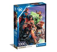 Clementoni- Dc Comics Justice League League-1000 Pezzi, Verticale, Divertimento per Adulti, Puzzle Supereroi, Made in Italy, Multicolore, 39852