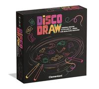 Clementoni - Disco Draw, Gioco da Tavolo Party Game a Tema Disegno con Lavagna Girevole e Sfide Creative, Perfetto per le Serate fra Amici, Lingua Italiana, 16704