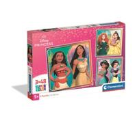 Clementoni - Puzzle per Bambini 3x48 Pezzi Supercolor, per Bambini 5+ Anni, Illustrazioni Disney Princess, Idea Regalo, Made in Italy, 32x22 cm, 25064