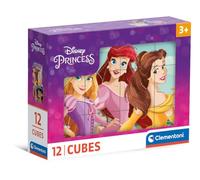 Clementoni- Disney Princess Princess-12 Pezzi Bambini 3 Anni, Cartoni Animati, Cubi, Puzzle, Made in Italy, Multicolore, 41197