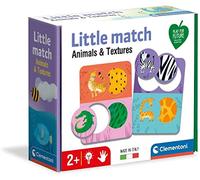 Clementoni- Little Match-Animali e Texture-6 Mini, Tessere Puzzle a Incastro, Gioco educativo Bambini 2 Anni, Made in Italy, Multicolore, 16326