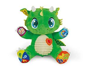 Clementoni Dragon Interactive Plush-Peluche Educativo Suoni e luci (Versione in Italiano), 6 Mesi+, 17392