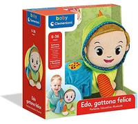 Clementoni- Edo Gattona e Sing, Peluche parlante interattivo, Canzoni e Canzoni per Bambini - Gioco per Bambini dai 6 Mesi in su, Gattonare e Muovere i Primi Passi, Multicolore, Centro per Gattonare
