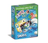 Clementoni Educational Games-2 in 1 The Smurfs-Gioco Educativo 3 Anni (Italiano, Inglese, Francese, Tedesco, Spagnolo, Olandese E Polacco), Made in Italy, 18285, Esclusivo Amazon