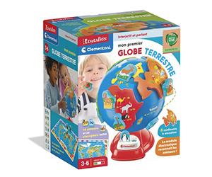 Clementoni - Educazione: Il mio primo globo terrestre interattivo- Gioco educativo per bambini - 6 continenti da incasso + 14 animali + 1 planisfero - Gioco cooperativo divertente - dai 3 anni - 52684