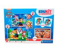 CLEMENTONI - 18291 - EDUKIT 4 IN 1 PAW PATROL CON UN PUZZLE DA 30 PEZZI E UNO DA 48, UN MEMO E SEI CUBI