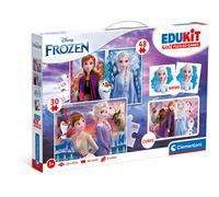 Clementoni Edukit 4 in 1-Disney Frozen-Set di Giochi 30 48 Pezzi, Memo e 6 Cubi,