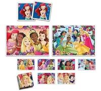 Clementoni - Edukit - Principesse Disney - Scatola didattica 4 in 1 - 2 puzzle, 1 memo, 1 set da 6 cubi - Made in Italy
