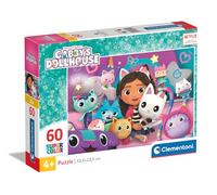 Clementoni Gabby's Dollhouse - Puzzle per bambini, 60 pezzi, 33,5 x 23,5 cm, per bambini dai 4 anni in su, gioco di abilità di Clementoni 26202