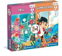 Clementoni Gioco da Tavolo 2 in 1, Tris e Impiccato