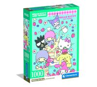 Clementoni - Puzzle 1000 Pezzi per Adulti e Ragazzi, Illustrazione con Tema Hello Kitty and Friends, Idea Regalo, Made in Italy, 50x70 cm, Poster Incluso, 37117