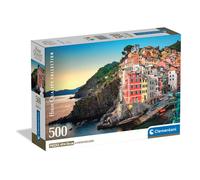 Clementoni - Puzzle 500 Pezzi per Adulti e Ragazzi, Collection, Tema Riomaggiore, con Poster Incluso, Compact Box, Idea Regalo Uomo e Donna, Made in Italy, 49x36 cm, 35576