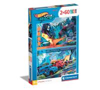 Clementoni- Hot Wheels Supercolor Wheels-2x60 (Include 2 60 Pezzi) Bambini 4 Ann