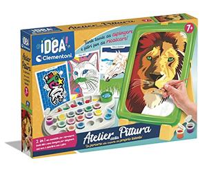 Clementoni Idea - Atelier della Pittura, Gioco d'Arte per Bambini 7+ Anni, Set Creativo con Cavalletto, Lavagna, Tempere e Pennelli per Dipingere con i Numeri, Made in Italy, Lingua Italiana, 18677