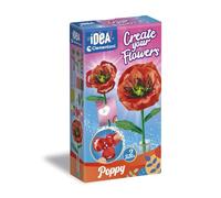 Clementoni Idea - Create your Flowers Poppy, Kit Creativo per Realizzare 2 Papaveri in Carta Crespa, Gioco Creativo per Bambini 7+ Anni, Made in Italy, 18345