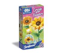Clementoni Idea - Create your Flowers Sunflower, Kit Creativo per Realizzare 2 Girasoli in Carta Crespa, Gioco Creativo per Bambini 7+ Anni, Made in Italy, 18347