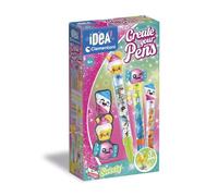 Clementoni Idea - Create Your Pens Sweety, Kit Creativo Bambini 6+ Anni, 3 Penne Personalizzabili con Decorazioni, attività Artistica e Manualità, 18394