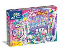Clementoni Idea - Laboratorio delle Penne Message, Kit Creativo per Bambini 6+ Anni, con 100+ Accessori e 8 Penne Personalizzabili con Lettere e Charms, Lingua Italiana, 18219